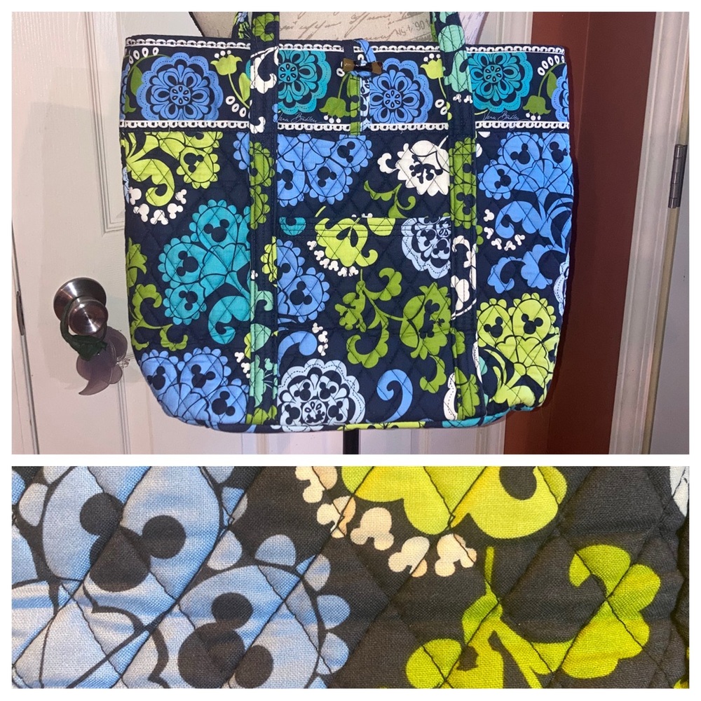 Vera Bradley Disney Where’s Mickey Floral Quilted Large Tote Bag